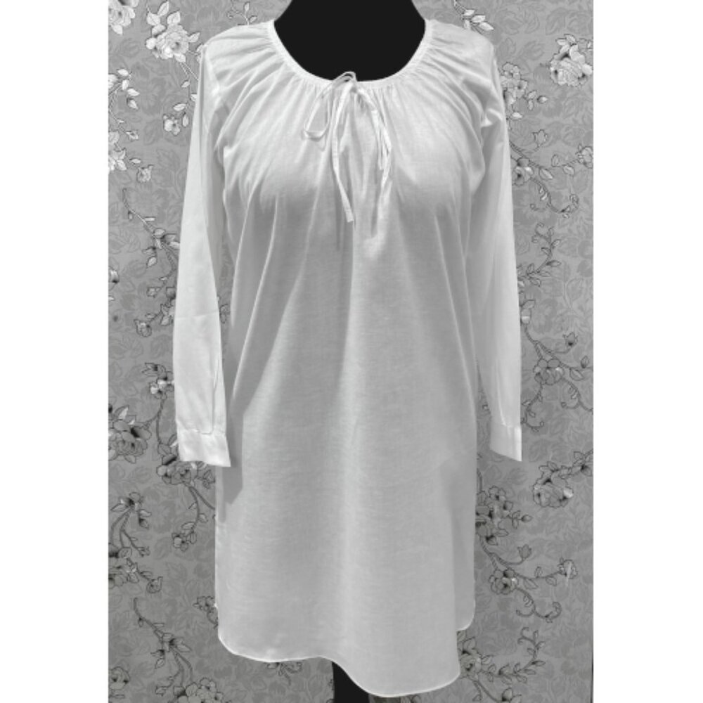 SoieRose Long Sleeve 100% Cotton Victorian Nightgown with Tie Neck – SR-1223